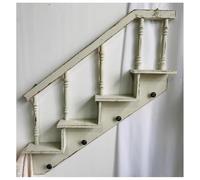 exproyzk Estante de Pared Escalera Retro para Colgar en la Pared Soporte para Flores Estante para almacenar Arte de Pared, decoración de jardín(White Left)