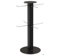 exproyzk Estante Giratorio para exhibición Organizador de Productos para Tiendas Estante Ajustable para mostrador, Ideal para Joyas, Calcetines, Fundas de móvil(Black,Round)