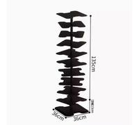exproyzk Estantería de árbol Estantería con Lomo de Metal Estantería Que Ahorra Espacio Estantería de Almacenamiento Independiente Estantería Decorativa(Black,36 * 36 * 135cm)