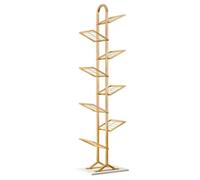exproyzk Estantería de árbol Estantería con Lomo de Metal Estantería Que Ahorra Espacio Estantería de Almacenamiento Independiente Estantería Decorativa(Gold,40 * 25 * 160cm)