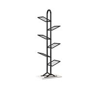 exproyzk Estantería de árbol Estantería con Lomo de Metal Estantería Que Ahorra Espacio Estantería de Almacenamiento Independiente Estantería Decorativa(Black,40 * 25 * 130cm)