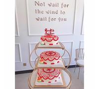 exproyzk Expositor de Pasteles Bandeja de Metal para postres y Pasteles, Ideal para Bodas, cumpleaños y Fiestas.(3-Tier)