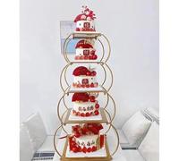 exproyzk Expositor de Pasteles Bandeja de Metal para postres y Pasteles, Ideal para Bodas, cumpleaños y Fiestas.(5-Tier)