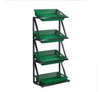 exproyzk Expositor de Snacks para supermercado, estantes Negros Independientes para Tiendas minoristas, Estante metálico Grande para Snacks en Tiendas.(Verde,66x35x130cm)