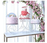 exproyzk Expositor Grande para Tartas Expositor metálico de 3 Niveles para Tartas y postres, Ideal para Bodas y cumpleaños(Blanco)