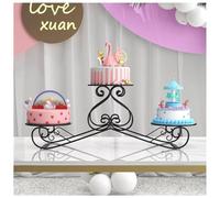 exproyzk Expositor Redondo de Metal Grande para Pasteles y postres, Arco de Fondo para Bodas y Soporte para Globos(Black)