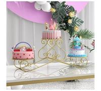 exproyzk Expositor Redondo de Metal Grande para Pasteles y postres, Arco de Fondo para Bodas y Soporte para Globos(Gold)