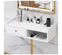 exproyzk Mueble de Pared con estación de estilismo Soporte Flotante para TV Consola Multimedia de Pared con Estante Organizador de encimera para baño(Blanco,50x30x16cm)
