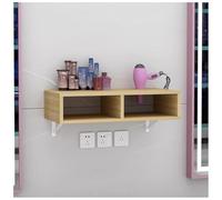 exproyzk Mueble de Pared con Soporte para secador de Pelo, Organizador de Herramientas y Accesorios para peluquería(Natural,60x30x16cm)