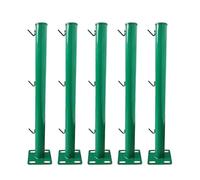 exproyzk Poste De Valla Metálico De 5 Piezas con Brida; Poste Robusto para Delimitación De Cercas con Placa Base Y Tapa, Diseñado Específicamente para Alambre De Púas(60cm/23.6in)