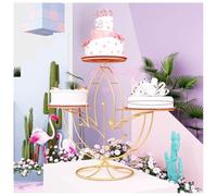 exproyzk Soporte de 3 Niveles para Cupcakes, postres y Pasteles para Bodas, cumpleaños, Aniversarios(Gold)