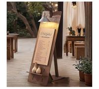 exproyzk Soporte para letreros con Luces, Soporte para letreros de Suelo. Ideal para exhibiciones de menús centros comerciales, escuelas y restaurantes.(marrón,119.5x49x60cm)