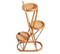 exproyzk Soporte para Plantas de 3 Niveles Estante de Almacenamiento de ratán Jardinero Natural Florero para balcón o Sala de Estar