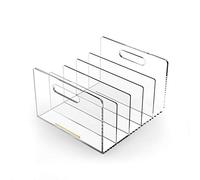 EXPUTRAN Clasificador de archivos de acrílico, organizador de archivos de escritorio, transparente, 11.4 x 6.7 x 10 pulgadas