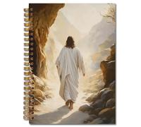 Exqcom Cuaderno cristiano en espiral con diseño de Jesús deja la tumba, resurrección de Jesús, diario bíblico de Pascua, regalos para mujeres, cuaderno religioso de tapa dura, suministros escolares de