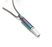 Exqele Collar de respiración para respirar consciente, ayuda al hábito y alivio de la ansiedad, respiración, inhaladores sin humo para adultos, 27 Inches, Acero inoxidable, No es una piedra preciosa