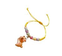 EXQIOUR Abalorio de resina artística de capibaras tejido a mano, regalo para jóvenes creadores de tendencias y amantes del arte, joyería para niños, talla única, como se describe