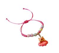 EXQIOUR Abalorio de resina artística de capibaras tejido a mano, regalo para jóvenes creadores de tendencias y amantes del arte, joyería para niños, talla única, como se describe