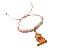EXQIOUR Abalorio de resina artística de capibaras tejido a mano, regalo para jóvenes creadores de tendencias y amantes del arte, joyería para niños, talla única, como se describe