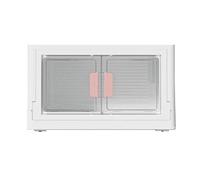 EXQIOUR Armario de almacenamiento portátil de doble puerta con organizador de libros, caja apilable para apartamentos pequeños y dormitorios, armario de almacenamiento plegable