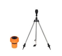 EXQIOUR Aspersor de trípode de metal resistente con conector ajustable a prueba de fugas de 1 pulgada para riego de jardín, múltiples conexiones, aspersor al aire libre