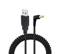 EXQIOUR Cable en espiral de resorte macho USB a CC de 4,7 x 1,7 mm con núcleos de cobre de alta pureza para una fuente de alimentación estable