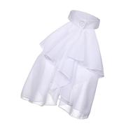 EXQIOUR Corbata de gasa blanca desmontable para mujer, cuello falso victoriano con volantes para elegantes disfraces de época y fiesta de galas, collar de recreación histórica