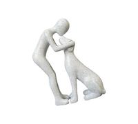 EXQIOUR Estatuas conmemorativas para amantes de los perros, estatuas de hombre y perros, estatuas para decoración del hogar, escultura de hombre y amistad, adorno de escritorio para el hogar