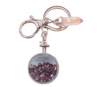 EXQIOUR Llavero de piedra natural de múltiples diseños con marco de fotos para uso práctico, llavero de cristales, g, Talla única