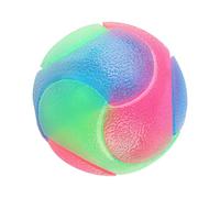 EXQIOUR Pelota colorida para mascotas con luz intermitente para interiores y exteriores, actividad nocturna, bola de rebote brillante para perros que buscan un juguete seguro para masticar