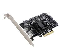 EXQIOUR Tarjeta adaptadora PCIE a 6 puertos SATA3.0 PCIE de bajo consumo de energía TXB119 / TXB113 ASM1166 Chip para expansión de almacenamiento de datos