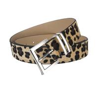 EXQIOUR Versátil diseño de leopardo de cintura ancha para mujer, conjunto de cinturón con hebilla de aleación intercambiable, accesorios elegantes con estampado de leopardos, cinturón ancho para