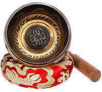 Exqline Cuenco Tibetano Hecho a Mano 11.5cm con Cojín Cosido,Cuencos Tibetanos para Meditación,La Atención Plena,Sanación del Chakra,Alivio del Estrés y la Yoga, Zen