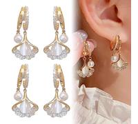 EXQST Bonitos Pendientes de Perla únicos a la Moda para Mujer, Pendientes magnéticos linfáticos, Pendientes magnéticos de germanio, Pendientes de Cristal Brillante, Pendientes de Perlas para Mujer