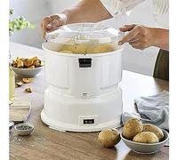 EXQST Pelador de patatas eléctrico, de verduras totalmente automático Operación de un toque, pelado rápido en 1 minuto, pelador de frutas y verduras giratorio automático de acero inoxidable con Capa