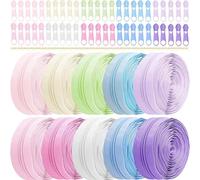 Exquilnova 10 colores, 30 m, cremallera de nailon sin fin, cremallera sin fin con deslizador y cremallera, cremallera divisible, juego de reparación de cremallera multicolor para costura, manualidades