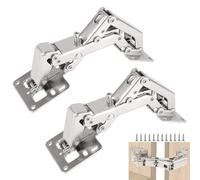 Exquilnova 2 bisagras de cierre suave de 170 grados, bisagras para puertas de armario con tornillos, bisagra de armario con amortiguador, bisagra oculta ajustable para armario, cobertura completa