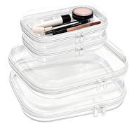 Exquilnova 3 unidades de neceser duro con cremallera, bolsa de aseo impermeable para viaje, bolsa de maquillaje, bolsa de aseo, organizador de lápices, almacenamiento de cosméticos, Juego de 4 piezas