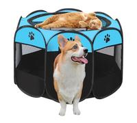 Exquilnova Caño portátil para cachorros, 114 x 114 x 58 cm, parque para perros, plegable, parque para gatos, para apartamentos, cachorros para interiores, tela Oxford impermeable para perros, gatos