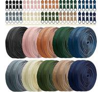 Exquilnova Morandi, 10 colores, 30 m, cremallera infinita, cremallera sin fin con deslizador y cremallera, cremallera divisible, juego de reparación de cremallera multicolor para costura, manualidades