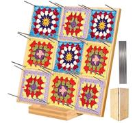 Exquilnova Tabla de bloqueo de ganchillo de 13 pulgadas con 20 pines de 4 pulgadas, tablero de bloqueo cuadrado para proyectos de punto de ganchillo, accesorios para principiantes y adultos