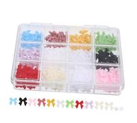 EXQUIMEUBLE 1 caja Compartimentos de Adornos para Uñas con Lazos y Perlas Pequeñas para Decoración de Uñas Acrílicas Elegantes y Brillantes