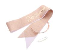 EXQUIMEUBLE 1 Juego Tiara y Sash de Cumpleaños para Mujeres Accesorios de Fiesta Sash Decoraciones de Cumpleaños para Niñas