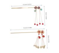 EXQUIMEUBLE 2 Piezas Palillos para Cabello Chinos Vintage con Monedas y Flores Accesorios Tradicionales para Hanfu Hechos Mano Ligeros y Simbólicos para Eventos Culturales y Celebraciones
