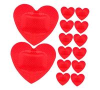 EXQUIMEUBLE 20piezas Unidades De Vendajes Adhesivos Forma De Corazón Rojo Diseño Transpirable y Seguro Parches Autoadhesivos Para Cuidado Facial y Corporal Aptos Para Niño Niña y Adultos Diver