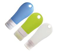 EXQUIMEUBLE 3piezas Botellas De Silicona Vacías De Dispensador Portátil Para Maquillaje y Cuidado Recargables y Reutilizables Colores Azul Verde y Transparente Para