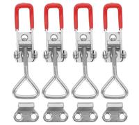 EXQUIMEUBLE 4 Piezas Abrazaderas de Palanca Ajustables de Metal 4 Pulgadas sin Orificio para Bloqueo Rápido, Cierre Resistente para Ahumadores, Cajas Industriales y Puertas de Gabinete