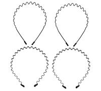 EXQUIMEUBLE 4Piezas Diadema de Metal Ondulada Unisex para Maquillaje y Lavado de Cara Accesorios de Pelo para Mujeres y Hombres para y Actividades Variadas