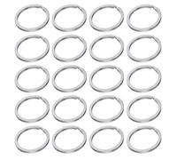 EXQUIMEUBLE 50 Piezas Llavero de Acero Inoxidable 304 Accesorio Metálico Clásico Superficie Lisa para Manualidades y Almacenamiento de Objetos Pequeños