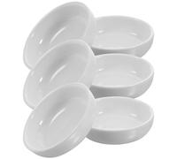 EXQUIMEUBLE 6 Platos Pequeños Redondos de Cerámica de Color Claro para Aperitivos y Vinagre, Apilables y Aptos para Lavavajillas, Ideales para Picnic y Uso Familiar